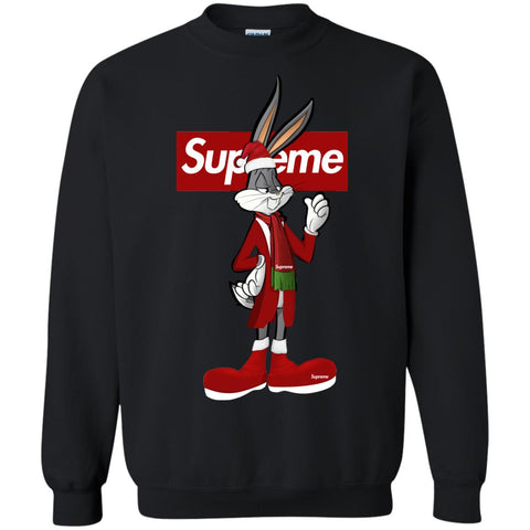 Supreme Rabbit Party T-shirt Crewneck Pullover Sweatshirt Black / S Crewneck Pullover Sweatshirt - parenttees