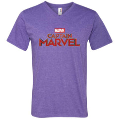 Marvel Captain Marvel Movie Logo Red Men V-Neck T-Shirt Men V-Neck T-Shirt - parenttees