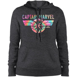 Captain Marvel Logo Banner Tie Dye Colors Women Hooded Sweatshirt