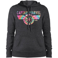 Captain Marvel Logo Banner Tie Dye Colors Women Hooded Sweatshirt Women Hooded Sweatshirt - parenttees