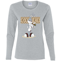 Gucci Rabbit Smoking Funny T-shirt Women Long Sleeve Shirt