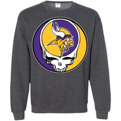 Minnesota Vikings Grateful Dead Steal Your Face Football Nfl Shirts Crewneck Pullover Sweatshirt Crewneck Pullover Sweatshirt - parenttees