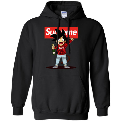 Supreme Songoku T-shirt Pullover Hoodie Sweatshirt Black / S Pullover Hoodie Sweatshirt - parenttees