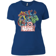 Marvel Avengers Team Retro Comic Vintage Graphic Women Cotton T-Shirt Women Cotton T-Shirt - parenttees