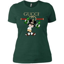 Gucci Mickey Mouse Drink Beer T-shirt Women Cotton T-Shirt