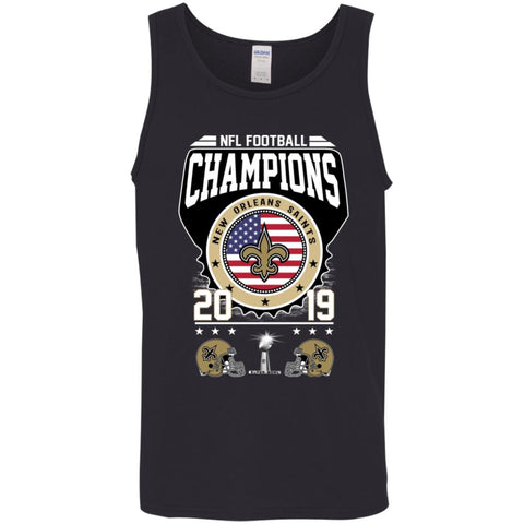 Nfl – Football Champions New Orleans Saints Super Bowl 2019 Men Cotton Tank Black / X-Small Men Cotton Tank - parenttees