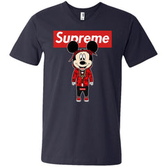 Supreme Mickey Style Fashion T-shirt Men V-Neck T-Shirt Men V-Neck T-Shirt - parenttees