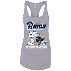 Los Angeles Rams Gateway To Victory Super Bowl 2019 Snoopy Football Nfl Women Tank Top