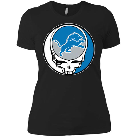 Detroit Lions Grateful Dead Steal Your Face Football Nfl Shirts Women Cotton T-Shirt Black / X-Small Women Cotton T-Shirt - parenttees