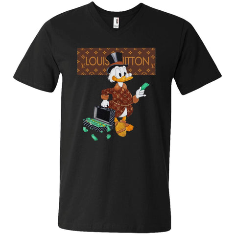 Louis Vuitton Donald Duck T-shirt Men V-Neck T-Shirt Black / S Men V-Neck T-Shirt - parenttees