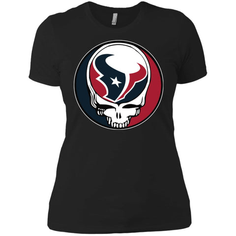 Houston Texans Grateful Dead Steal Your Face Football Nfl Shirts Women Cotton T-Shirt Black / X-Small Women Cotton T-Shirt - parenttees