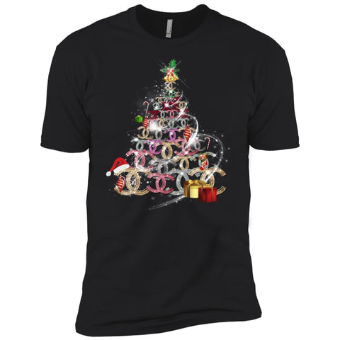 Chanel Christmas Tree T-shirt Men Short Sleeve T-Shirt Black / X-Small Men Short Sleeve T-Shirt - parenttees