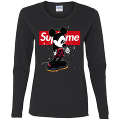 Supreme Mickey Babe Cute Love T-shirt Women Long Sleeve Shirt Women Long Sleeve Shirt - parenttees