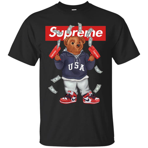 Supreme Bear Hot Trending T-shirt Men Cotton T-Shirt Black / S Men Cotton T-Shirt - parenttees