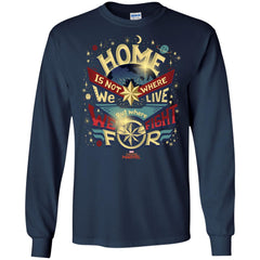 Captain Marvel Home Is What We Fight For Men Long Sleeve Shirt Men Long Sleeve Shirt - parenttees