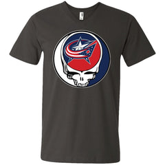 Columbus Blue Grateful Dead Steal Your Face Hockey Nhl Shirts Men V-Neck T-Shirt Men V-Neck T-Shirt - parenttees