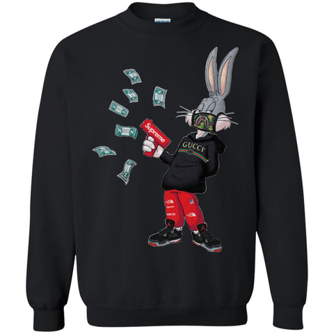 Rabbit Gucci T-shirt Crewneck Pullover Sweatshirt Black / S Crewneck Pullover Sweatshirt - parenttees