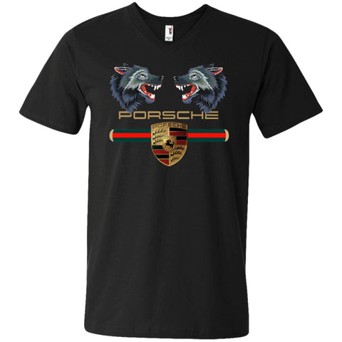 Trending Gucci Porsche Vip Shirt Men V-Neck T-Shirt Black / S Men V-Neck T-Shirt - parenttees