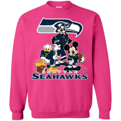 Mickey Mouse Seattle Seahawks American Football Nfl Sports Shirt Crewneck Pullover Sweatshirt Crewneck Pullover Sweatshirt - parenttees