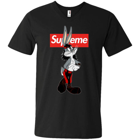 Supreme Rabbit T-shirt Men V-Neck T-Shirt Black / S Men V-Neck T-Shirt - parenttees