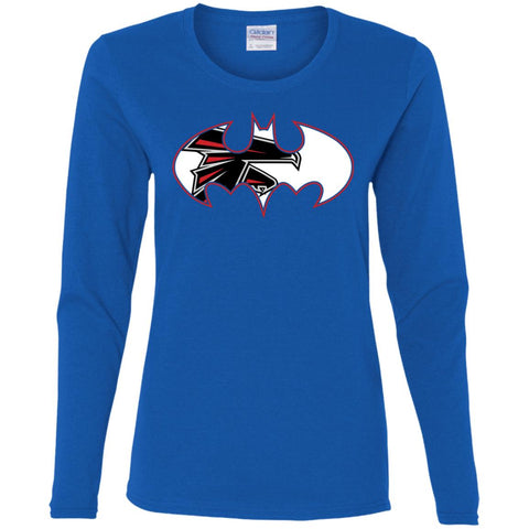 We Are The Atlanta Falcons Batman Nfl Mashup Women Long Sleeve Shirt Royal / S Women Long Sleeve Shirt - parenttees