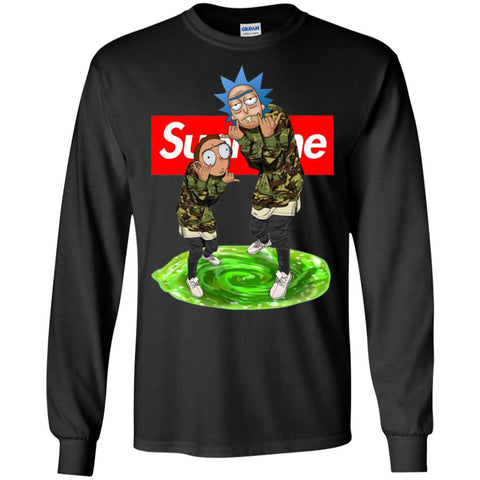 Supreme Rick And Morty Best T-shirt Men Long Sleeve Shirt Black / S Men Long Sleeve Shirt - parenttees