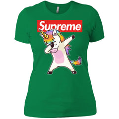 Supreme Unicorn T-shirt Dance Dabbing Unicorn Women Cotton T-Shirt Women Cotton T-Shirt - parenttees