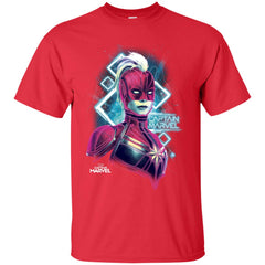 Marvel Captain Marvel Space Glow Neon Men Cotton T-Shirt Men Cotton T-Shirt - parenttees