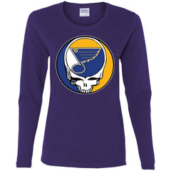 St Louis Blues Grateful Dead Steal Your Face Hockey Nhl Shirts Women Long Sleeve Shirt Women Long Sleeve Shirt - parenttees