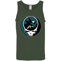 San Jose Sharks Grateful Dead Steal Your Face Hockey Nhl Shirts Men Cotton Tank