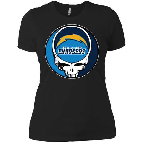 Los Angeles Chargers Grateful Dead Steal Your Face Football Nfl Shirts Women Cotton T-Shirt Black / X-Small Women Cotton T-Shirt - parenttees