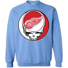 Detroit Red Wings Grateful Dead Steal Your Face Hockey Nhl Shirts Crewneck Pullover Sweatshirt Crewneck Pullover Sweatshirt - parenttees