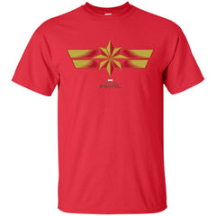 Marvel Captain Marvel Retro Red Yellow Logo Men Cotton T-Shirt Men Cotton T-Shirt - parenttees