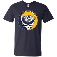 Nashville Predators Grateful Dead Steal Your Face Hockey Nhl Shirts Men V-Neck T-Shirt Men V-Neck T-Shirt - parenttees