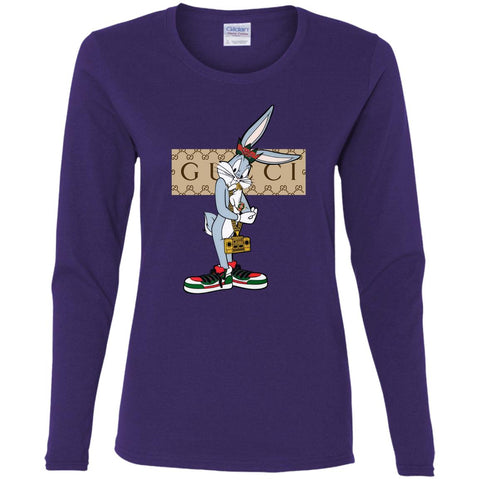 Best Gucci Rabbit T-shirt Women Long Sleeve Shirt Purple / S Women Long Sleeve Shirt - parenttees