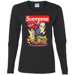 Supreme Mario Gaming T-shirt Women Long Sleeve Shirt Women Long Sleeve Shirt - parenttees