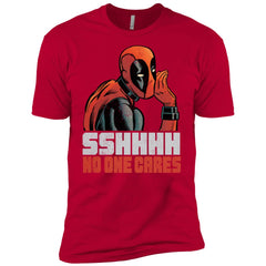 Marvel Deadpool Shhh No One Cares Whisper Men Short Sleeve T-Shirt Men Short Sleeve T-Shirt - parenttees