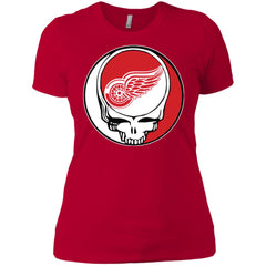 Detroit Red Wings Grateful Dead Steal Your Face Hockey Nhl Shirts Women Cotton T-Shirt Women Cotton T-Shirt - parenttees