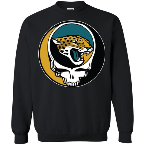 Jacksonville Jaguars Grateful Dead Steal Your Face Football Nfl Shirts Crewneck Pullover Sweatshirt Black / S Crewneck Pullover Sweatshirt - parenttees