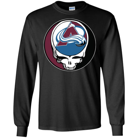 Colorado Avalanche Grateful Dead Steal Your Face Hockey Nhl Shirts Men Long Sleeve Shirt Black / S Men Long Sleeve Shirt - parenttees