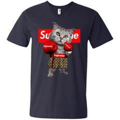 Supreme Boxing Cat Best Funny T-shirt Men V-Neck T-Shirt Men V-Neck T-Shirt - parenttees