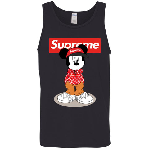 Supreme Mickey Mouse T-shirt Men Cotton Tank Black / X-Small Men Cotton Tank - parenttees