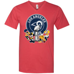 Los Angeles Rams Super Bowl 2019 Mickey Minnie Mouse Donald Daisy Duck Football Nfl Men V-Neck T-Shirt Men V-Neck T-Shirt - parenttees