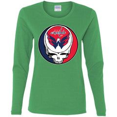 Washington Capitals Grateful Dead Steal Your Face Hockey Nhl Shirts Women Long Sleeve Shirt Women Long Sleeve Shirt - parenttees