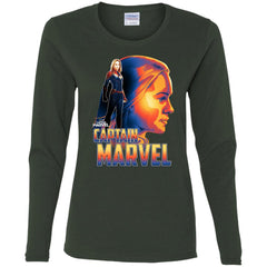 Captain Marvel Bold Sunset Portrait Women Long Sleeve Shirt Women Long Sleeve Shirt - parenttees