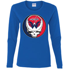 Washington Capitals Grateful Dead Steal Your Face Hockey Nhl Shirts Women Long Sleeve Shirt Women Long Sleeve Shirt - parenttees