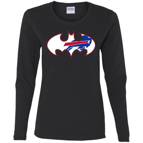 We Are The Buffalo Bills Batman Nfl Mashup Women Long Sleeve Shirt Black / S Women Long Sleeve Shirt - parenttees