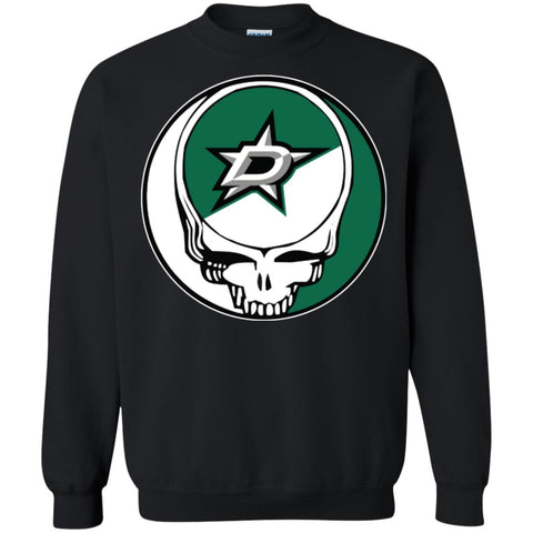 Dallas Stars Grateful Dead Steal Your Face Hockey Nhl Shirts Crewneck Pullover Sweatshirt Black / S Crewneck Pullover Sweatshirt - parenttees