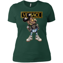 Versace Mickey Mouse Cartoon T-shirt Women Cotton T-Shirt Women Cotton T-Shirt - parenttees