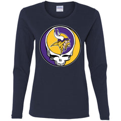 Minnesota Vikings Grateful Dead Steal Your Face Football Nfl Shirts Women Long Sleeve Shirt Women Long Sleeve Shirt - parenttees